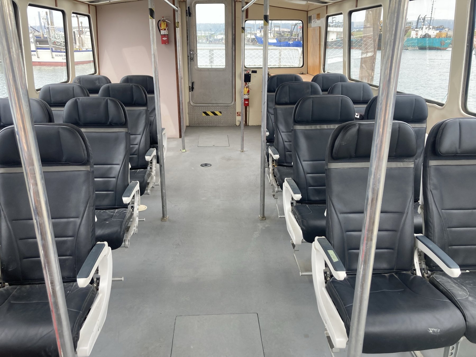 Comfortable airline-style seating aboard the Inlet Express